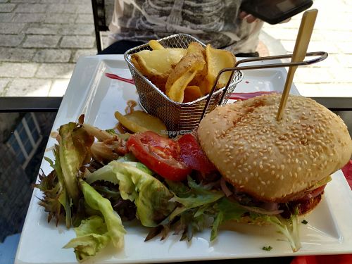 vegan burger, very good ! at Sherlock Holmes  in Quimper