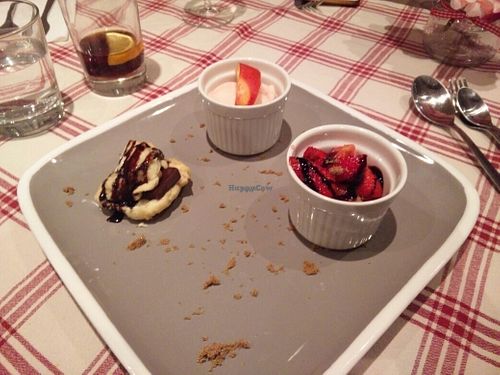 Mixed vegan desserts at La Tana in Ruislip