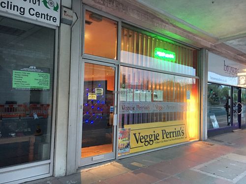 Outside  at Veggie Perrins in Plymouth