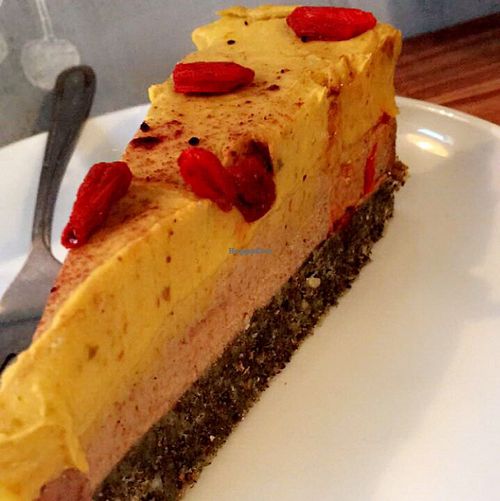 mango raw cake  at Greenfoody in Frankfurt