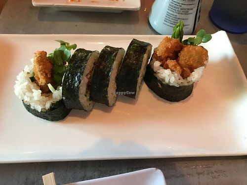 Vegan Spider Roll (made with oyster mushrooms) at Midtown Sushi in Sacramento