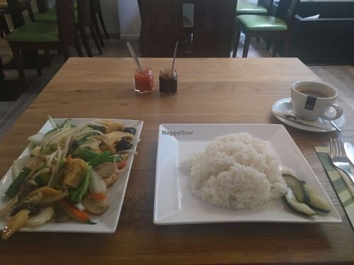 Buddha's Delight - main dish with rice at De Kade in Rotterdam