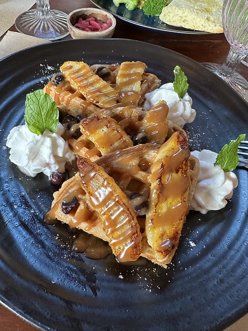 Vegan waffles  at Happy Banana in 