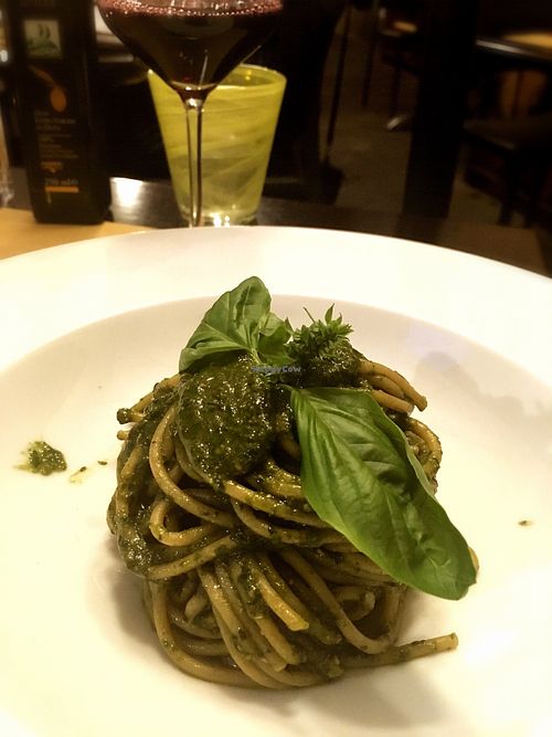Pasta with pesto and Mint Vegan at Cantine Bernardini in Lucca