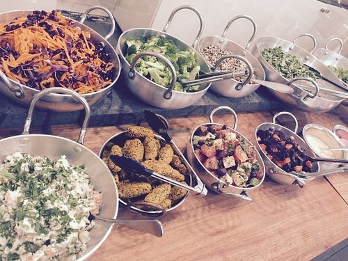 Ever changing lunch buffet at OM.
Delicious, fresh and healthy fast food served daily. at OM Vegan Kitchen in Surry Hills