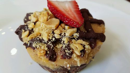 peanut butter raw cake at OM Vegan Kitchen in Surry Hills