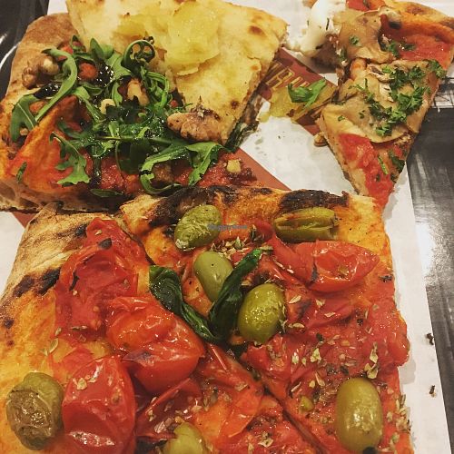 lots of vegan choices on vegan Sundays at Pizzarium in Helsinki