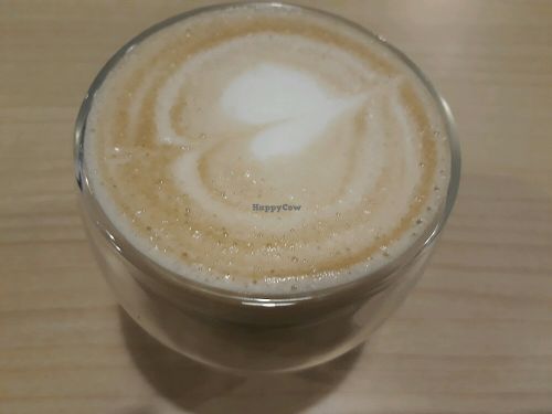Soy milk latte at Veggielicious Cafe in Penang