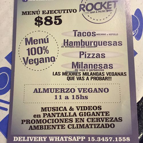 Lunch special at Rocket bar in Buenos Aires