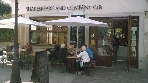 Outside at Shakespeare and Company Cafe in Paris