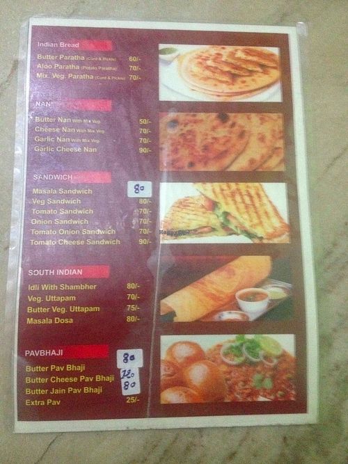 Menu at Sai Spice World Veg Restaurant in Udaipur