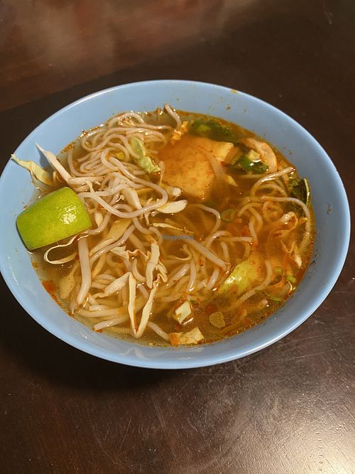 Bun Hue Spicy Soup  at Loving Hut in Garden Grove