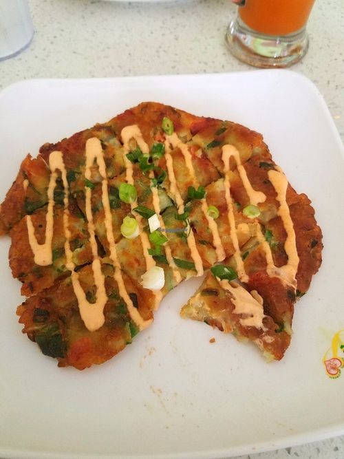 Pajeon. Amazing! Almost like a potato pancake. at Loving Hut in Garden Grove