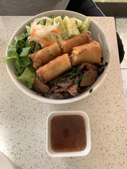 BBQ Vermicelli without peanuts  at Loving Hut in Garden Grove