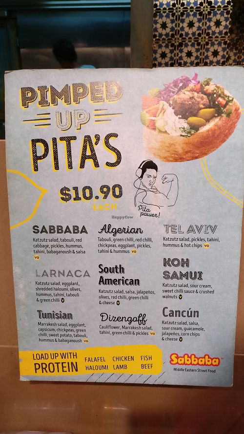 Pita menu at Sabbaba in Sydney