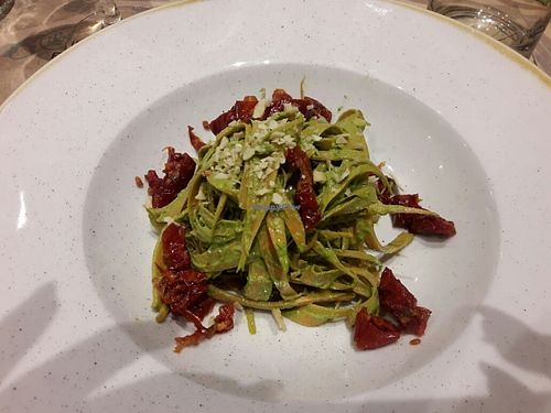 carrot fettuccine with pesto at Solo Crudo - Prati in Rome