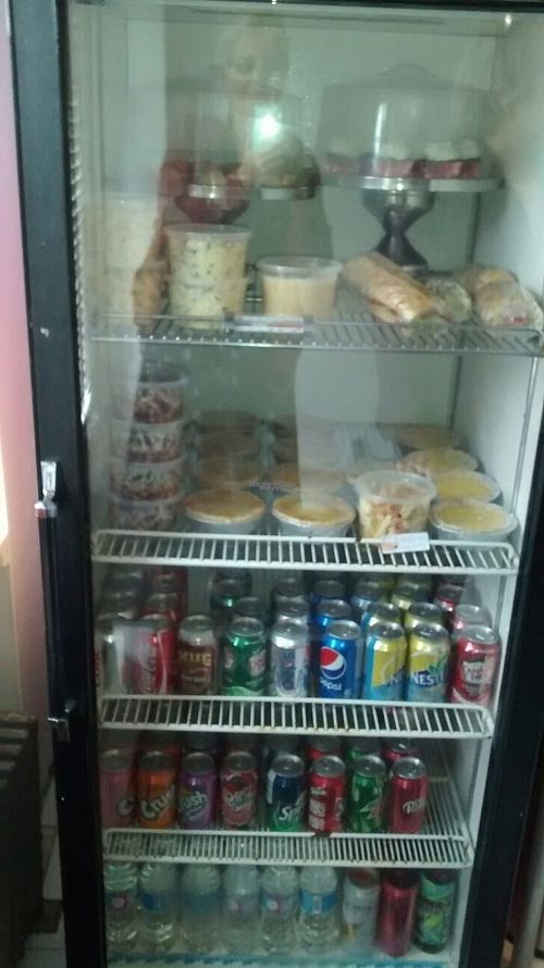 Owner reviews vegan choices. at Saucy Pot Soup Store in Port Colborne