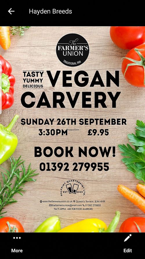 Tables are going fast so please don't leave it to late at The Farmer's Union Pub  in Exeter