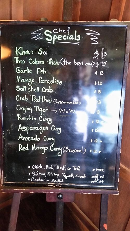 four veg curries on special at Taste of Thai in Davis