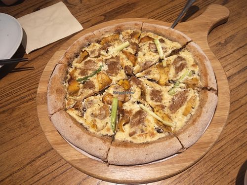 One of their delicious pizzas. at Ru if Vegan in Shanghai