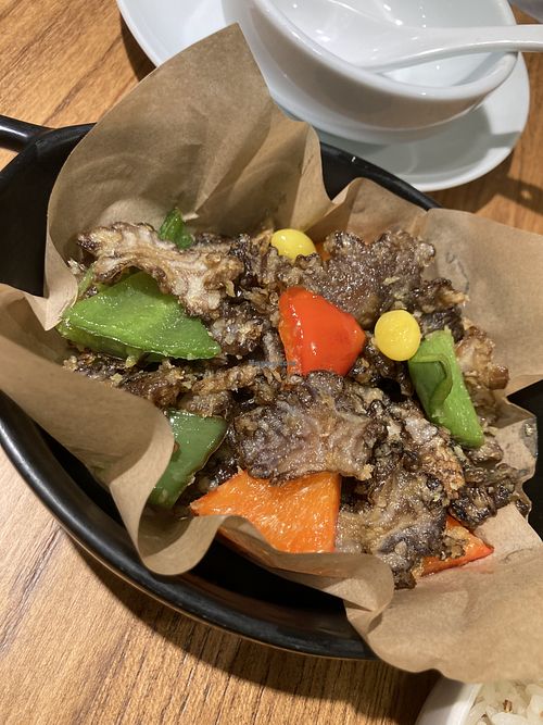 Fried mushrooms   at Ru if Vegan in Shanghai