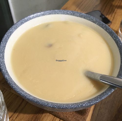 chickpeas and mushroom soup. at Ru if Vegan in Shanghai