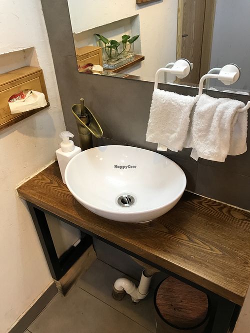 Nice washroom at Ru if Vegan in Shanghai