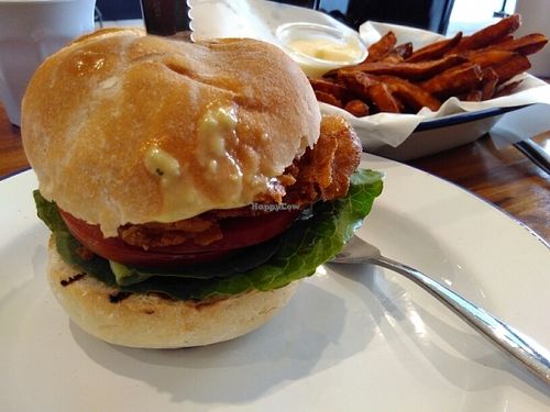 Battered fish burger  at Soul Burger in Glebe