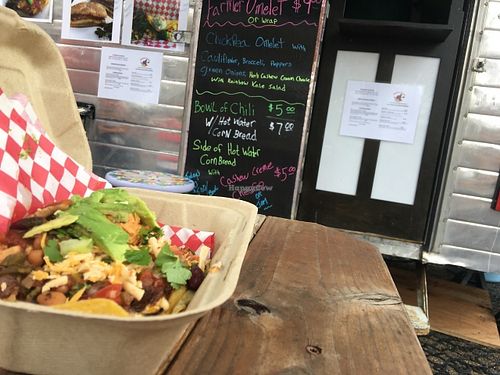 Menu and rancheros at Rainbow Seasons - Food Truck in Portland