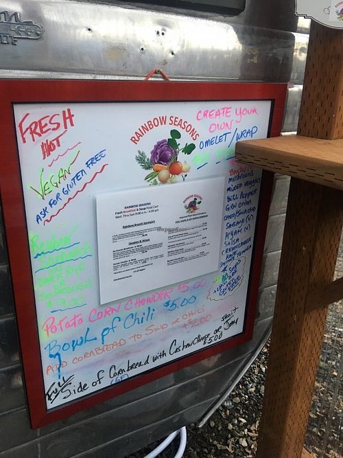 Menu
 at Rainbow Seasons - Food Truck in Portland