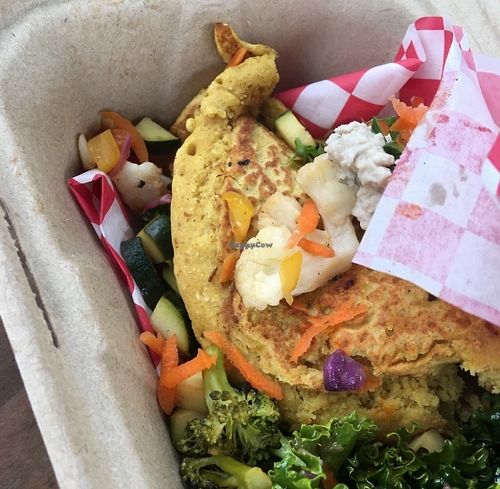 Chickpea omelette  at Rainbow Seasons - Food Truck in Portland