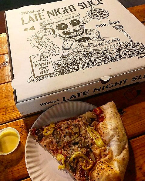 All vegan- even the sauce! at Mikey's Late Night Slice in Columbus