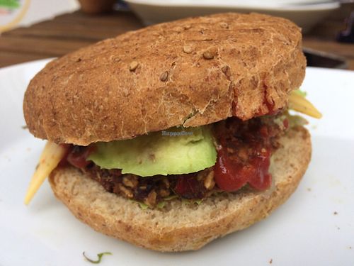 raw vegan burger  at RawAttitude in Malaga