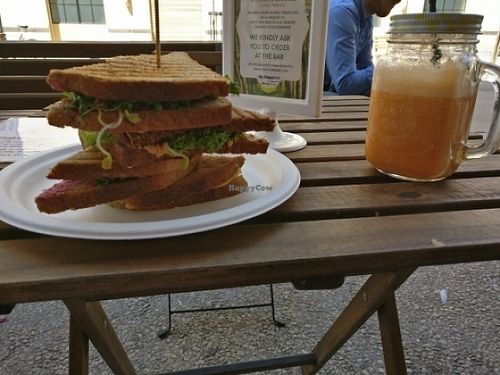 club sandwich and smoothy, ten euros at RawAttitude in Malaga