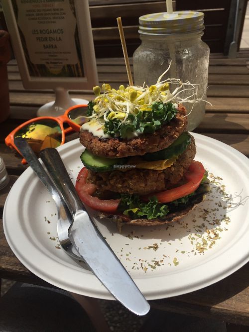 Mushroom burger  at RawAttitude in Malaga
