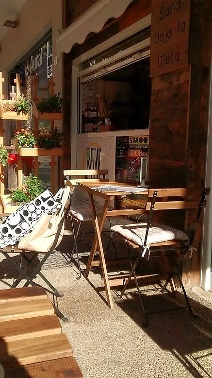 tables outside at RawAttitude in Malaga