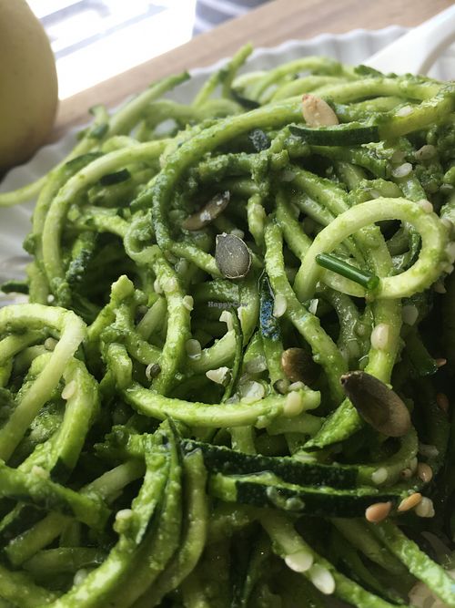 Zucchini Spaghetti with pesto at RawAttitude in Malaga