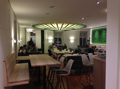 Restaurant (after walking through entrance hall. Looks small but it's bigger in real life) at Die Leckerei in St Gallen