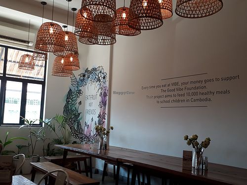 Inside decor at Vibe Cafe in Siem Reap