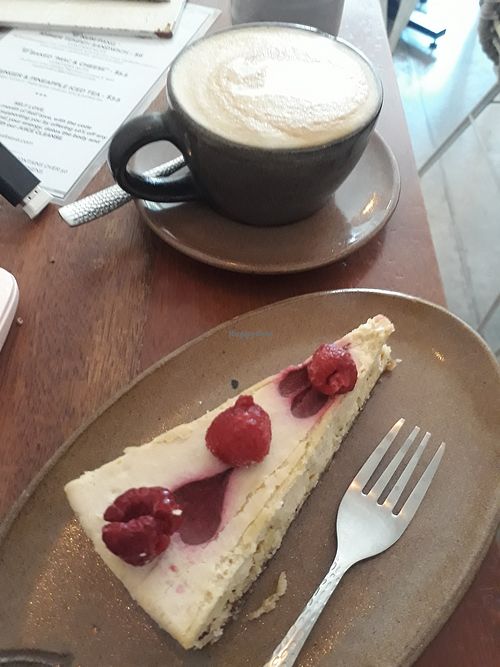 Raw cheesecake at Vibe Cafe in Siem Reap
