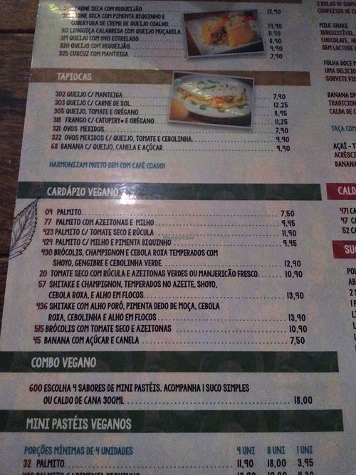 cardápio at Pastel Mix in Brasilia
