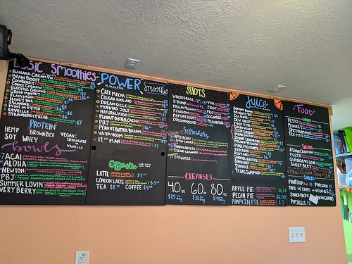Menu at Northgate Juice Joint in Bryan