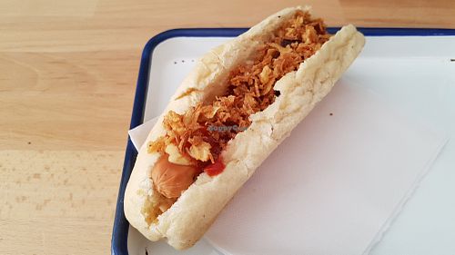 Spicy hot dog at Munchies in Bordeaux