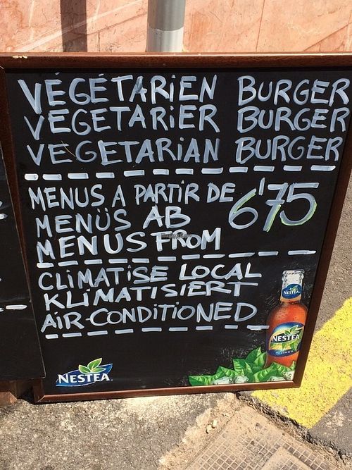 Home-made Veggie Burger (actually is vegan) at Sa Picada Bar Cafeteria in Mallorca
