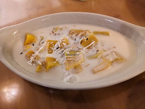 Pumpkin in Sweet Coconut Milk (Fak Tong Buad Shee)  at May Kaidee in New York City