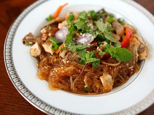 Glass noodles with Shitake Mushrooms at May Kaidee in New York City