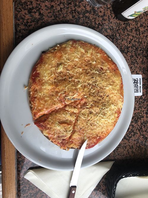 Vegan gluten free pizza (the ones with normal dough are bigger)  at Picerija Hitri in Medvode