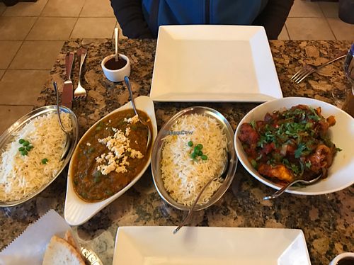 mutter paneer gobhi Manchuria basmati rice  naan  at Aroma in Napa