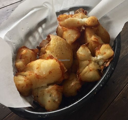 Roast potatoes at Johnny Mack's Vegan Family Diner in Preston