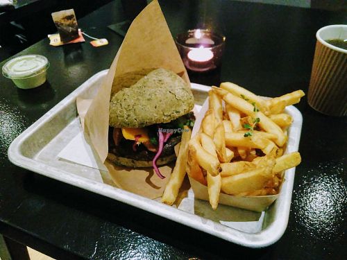 burger & chips at GreenBurger - Frederiksborggade in Copenhagen
